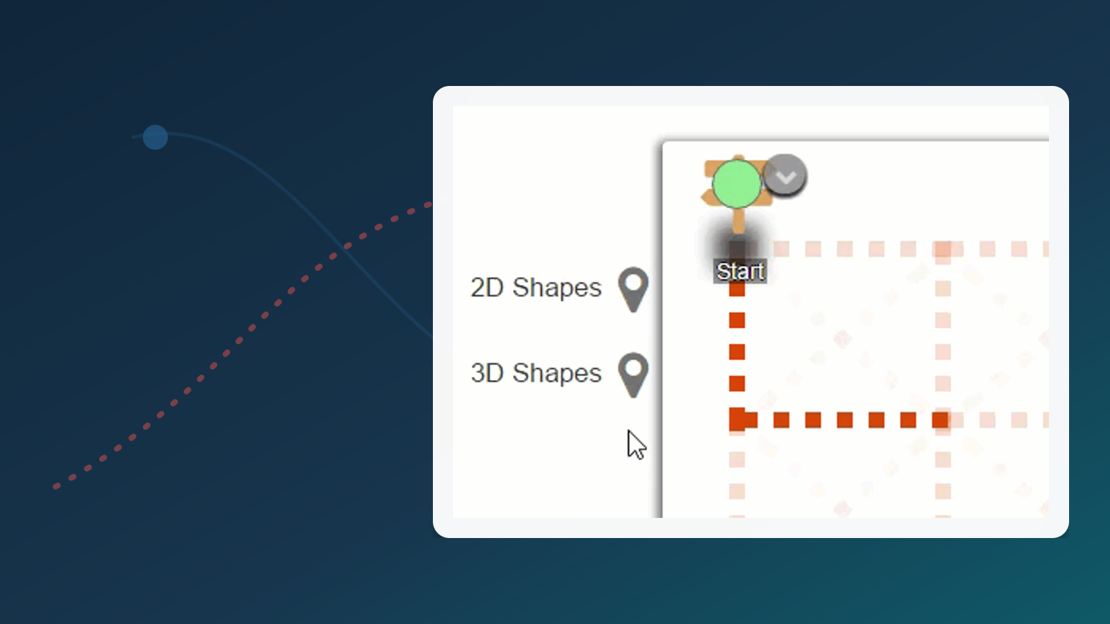 Visuale Deck.Toys che mostra modelli di attività interattive come parte di una mappa di lezione interattiva.